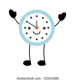 kawaii round clock time minute cartoon