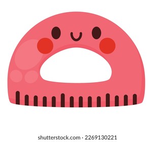 kawaii ruler illustration over white