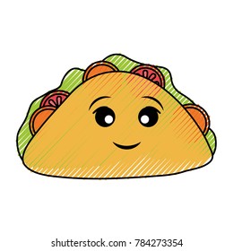 kawaii sandwich vector illustration