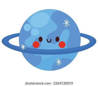 diseño de kawaii saturn sobre blanco