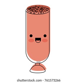 kawaii sausage piece in watercolor silhouette