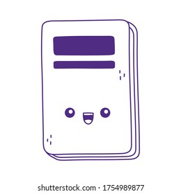 kawaii school book learn cute cartoon isolated icon on white background vector illustration