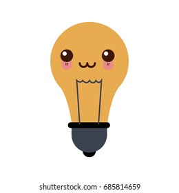 kawaii school bulb idea creativity innovation icon