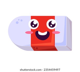kawaii school eraser vector isolated