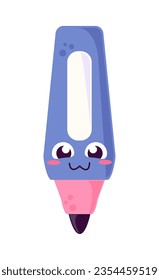 Kawaii-Schulstift-Vektorgrafik einzeln