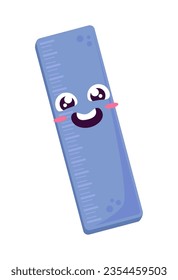 kawaii school ruler vector isolated