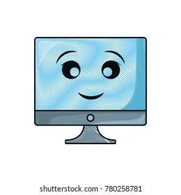 kawaii screen  vector illustration