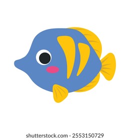 Kawaii Sea Creatures Vector Illustration - Fish 02