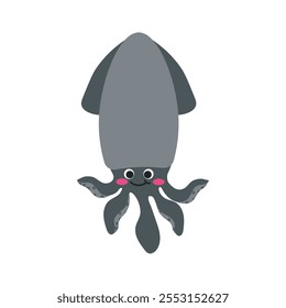 Kawaii Sea Creatures Vector Illustration - Hermit Crab