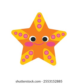 Kawaii Sea Creatures Vector Illustration - Starfish