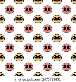 Kawaii seamless pattern. Cute slime pattern for baby textiles
