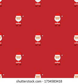 El patrón de Papá Noel impecable en el fondo rojo. Ilustración vectorial de Santa Claus.