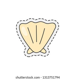 Kawaii shells. Various cute icon. Hand drawn colored vector.