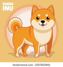 kawaii shiba inu Hund Maskottchen Charakter Aufkleber Illustration für Haustier Shop.