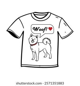 Kawaii Shiba Inu T-Shirt sketch doodle art illustration.