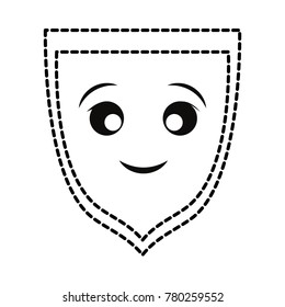 kawaii shield  vector illustration