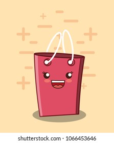 kawaii shopping bag icon