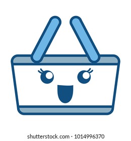 kawaii shopping basket icon