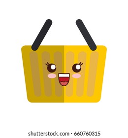 kawaii shopping basket icon