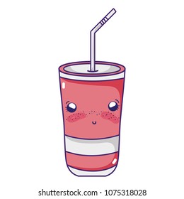 kawaii shy soda in plastic cup