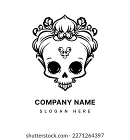 Kawaii Skull Logo Brings a Cute Twist to a Classic Design