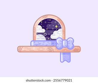 Kawaii sky hat . Icon concept. Vector illustration