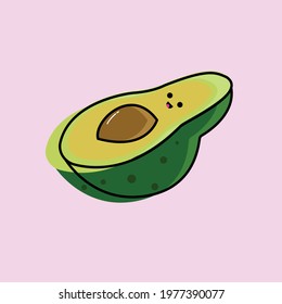 a kawaii sleeping pose avocade