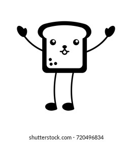kawaii slice bread funny cartoon