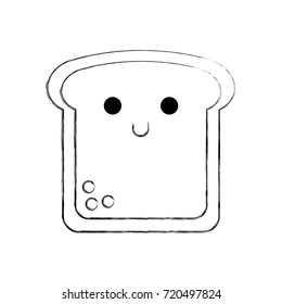 kawaii slice bread funny cartoon