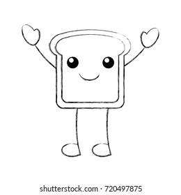 kawaii slice bread funny cartoon