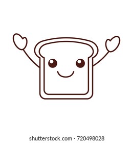 kawaii slice bread funny cartoon