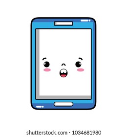 kawaii smartphone cute surprised face