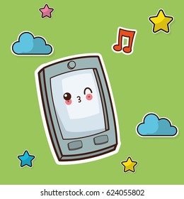 kawaii smartphone winking image