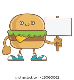 kawaii smiling cheese hamburger icon cartoon isolated on white background