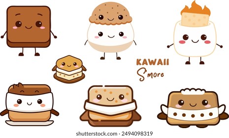 Kawaii S'mores cute collection clipart