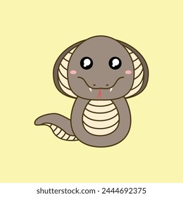 diseño de Ilustración vectorial de serpiente kawaii. Conveniente para la mascota, taza, etiqueta engomada, libro de dibujo, camiseta, etc. Eps 10