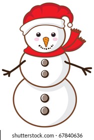 Kawaii snowman.