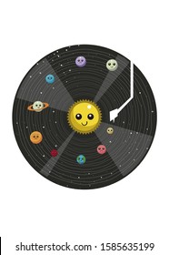 kawaii solar system vinyl music vintage retro colorful