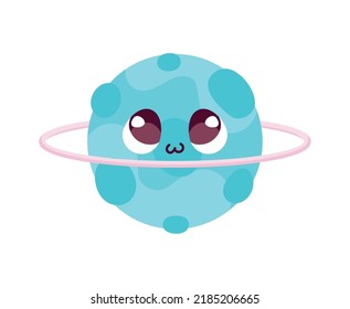 Kawaii Space Planet Isolated Icon