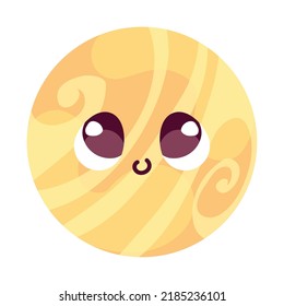 Kawaii Space Planet Isolated Icon