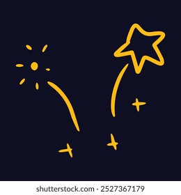 kawaii spark doodles element design. sparkles