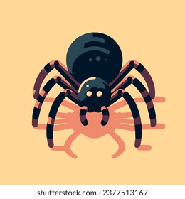 kawaii spider cartoon illustration vector flat design decoration halloween spooky insect october