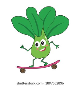 Kawaii Spinach Cute vector design