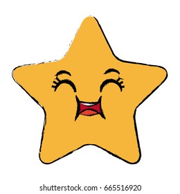 kawaii star cartoon cute facial expression