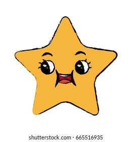 kawaii star cartoon cute facial expression