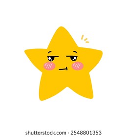 kawaii star cartoon. variant expression face boy illustration design