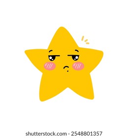 kawaii star cartoon. variant expression face boy illustration design