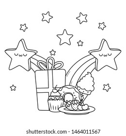 Kawaii stars and happy birthday design