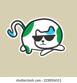 Kawaii Stickers cat, Set of cute emotions, isolated on white background,Isolated objects Hand drawn ,VECTOR 