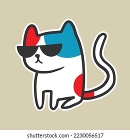 Kawaii Stickers cat, Set of cute emotions, isolated on white background,Isolated objects Hand drawn ,VECTOR 